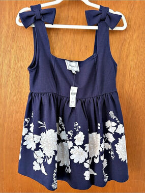 Maeve Floral Bow Strap Top